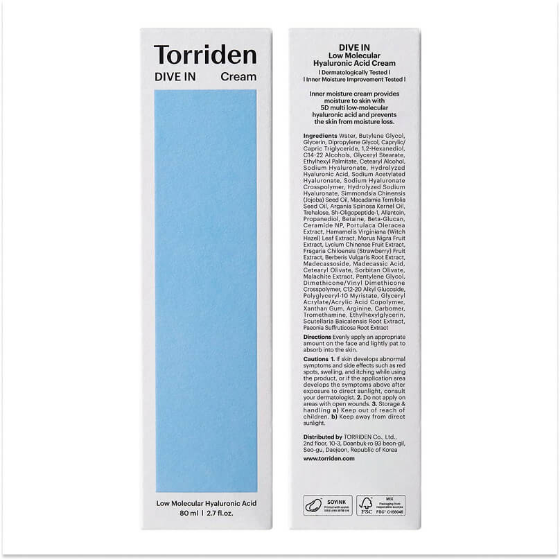 [Torriden] DIVE IN Low Molecular Hyaluronic Acid Cream 80ml