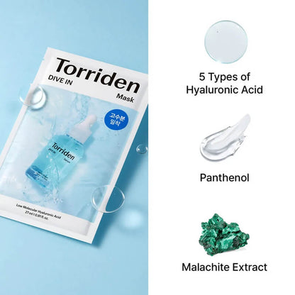 [Torriden] DIVE IN Low Molecular Hyaluronic Acid Mask Sheet 10ea