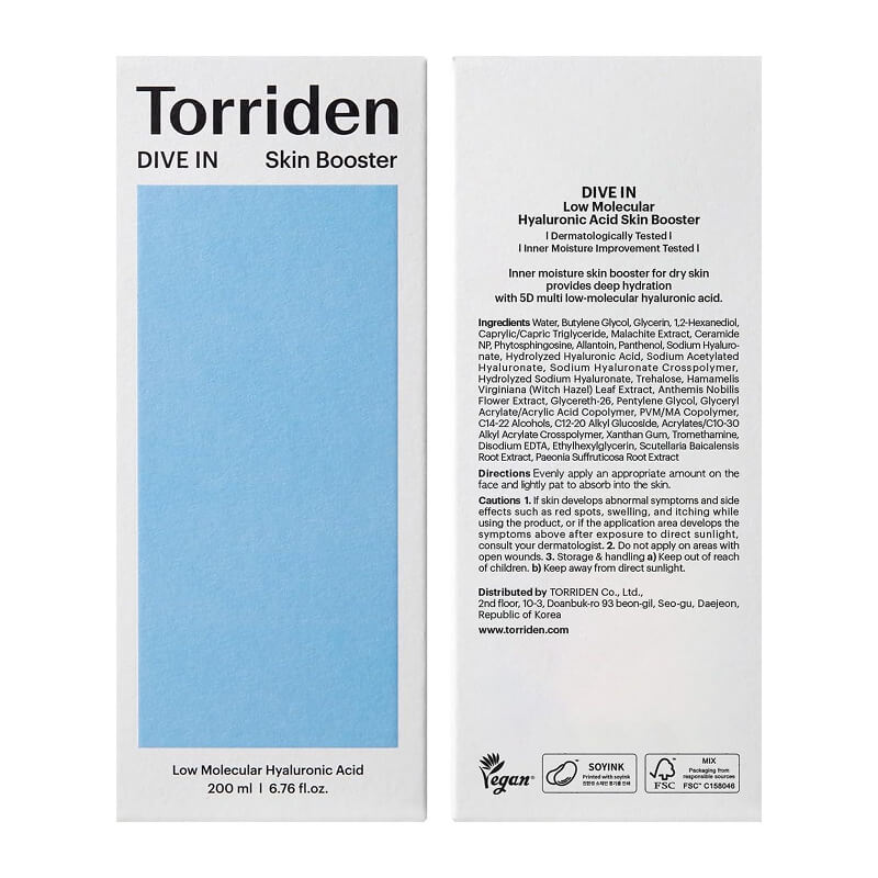 [Torriden] DIVE IN Low Molecular Hyaluronic Acid Skin Booster 200ml