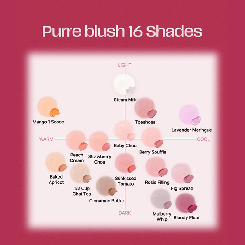 [Tiptoe] Blurry Puree Blush 5g - 16 Colors